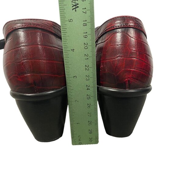 Dansko leather Mary Jane clogs oxblood croc embossed women's 39 - Picture 8 of 12